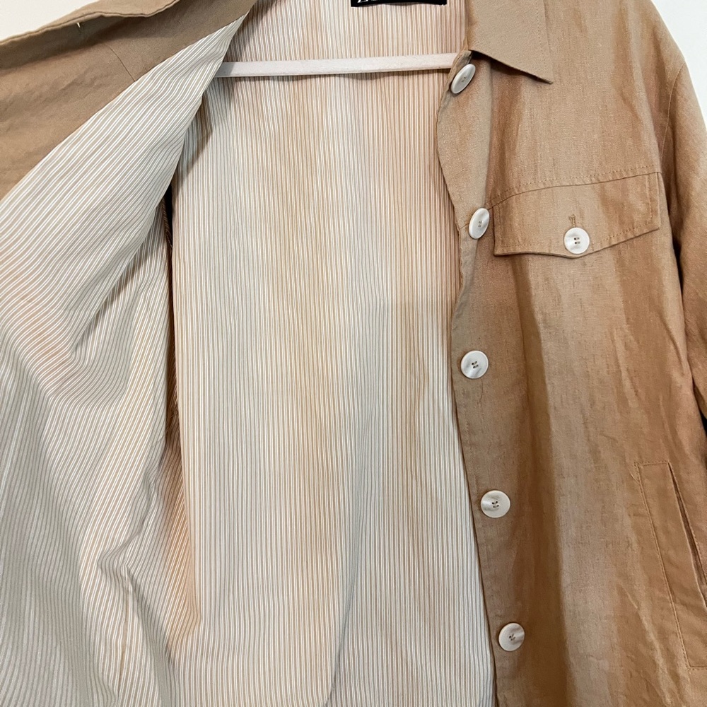 Light Brown Cotton Fall Thin Jacket - image 2